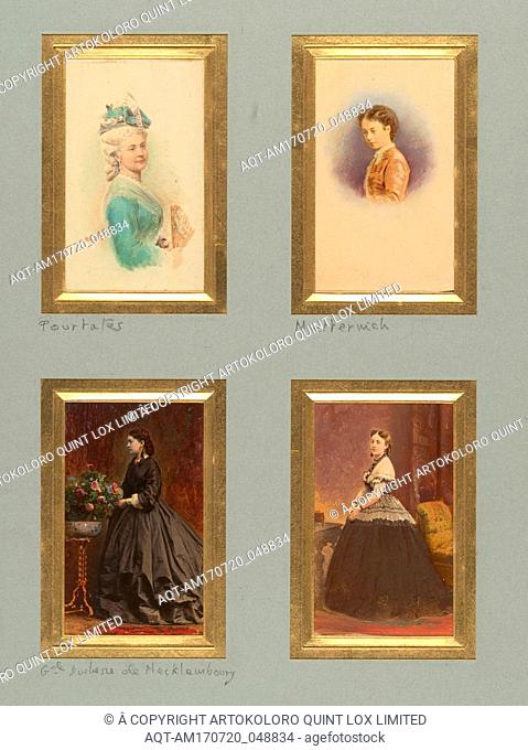 [PourtalÃ¨s, Metternich, Grande Duchesse de Mecklemboury, and Unknown Sitter], before 1865, Albumen silver prints from glass negatives, Image: 3 3/8 in