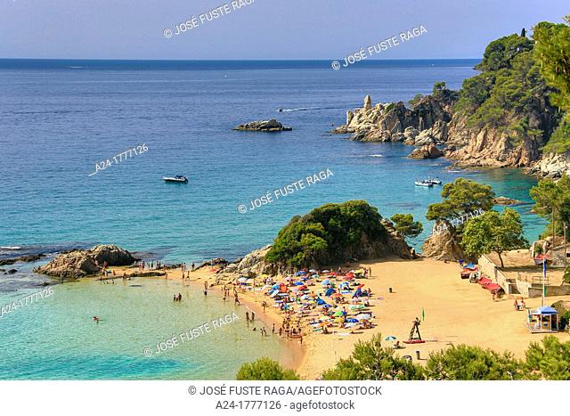 Spain , Catalonia , Costa Brava Coast, Lloret de Mar City, Santa Cristina Beach