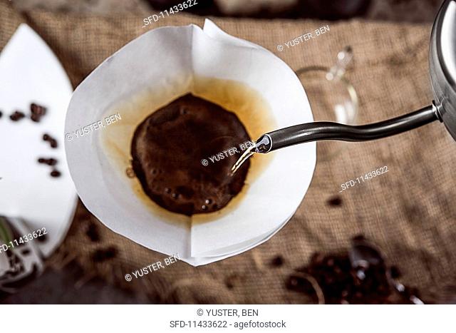 Filter coffee being brewed