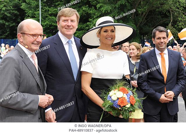 Dutch King Willem-Alexander and Queen Maxima visit the Climate Centre Emsland for Sustainable Mobility in Werlte, Germany, 26 May 2014