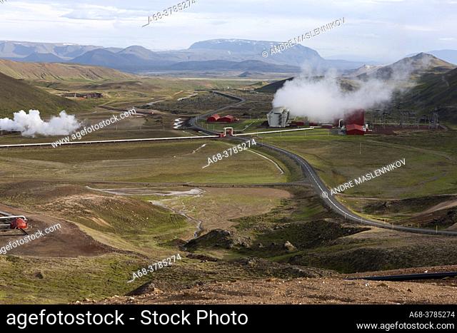 Geothemal plant, near Krafla. Iceland