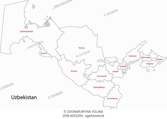 Contour Uzbekistan map