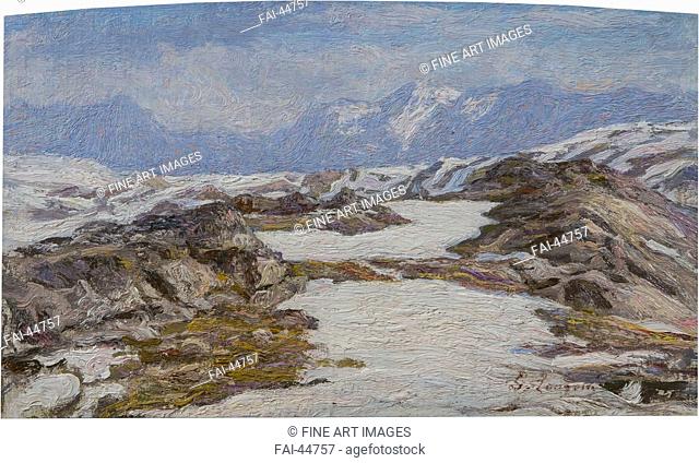 Glacier. Bernina by Longoni, Emilio (1859-1932)/Oil on canvas/Postimpressionism/1906-1908/Italy, Milanese school/Galleria Bottegantica, Milano/24