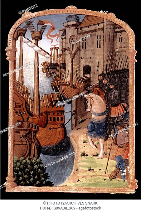 Chronicles of Jean Froissart (c.1337-c.1400): Hundred Years War, landing France, 14th century Paris - Bibliothèque de l'Arsenal