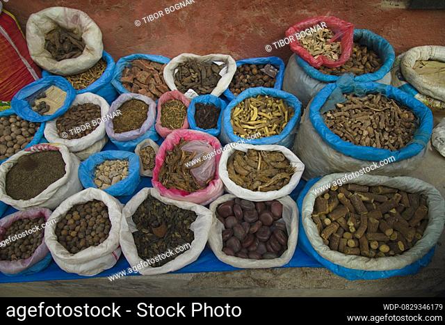 Nepal, Patan, Dashain festival, market, food, spices, vegetables, , Credit:Tibor Bognar / Avalon