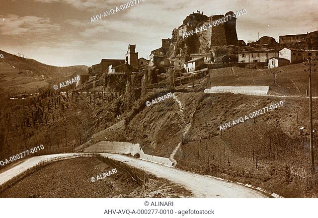 View of Predappio; Valle del Rabbi, Emilia Romagna, shot 1939 ca