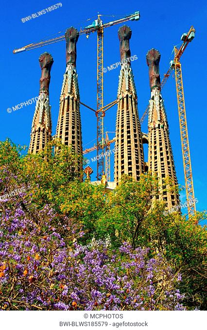 Temple Expiatori de la Sagrada Familia, Antoni Gaudi, steeples, Spain, Barcelona