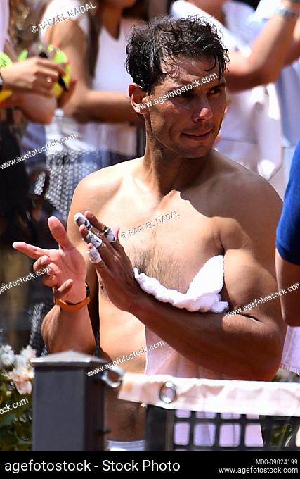 Spanish tennis player Rafael Nadal during the Internazionali d'Italia tennis at Foro Italico. Rome (Italy), May 18th, 2018