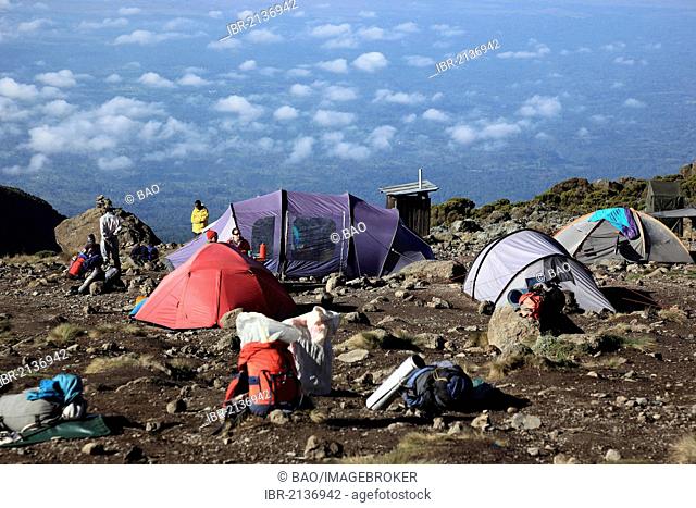 Barranco Hut campsite, Mount Kilimanjaro, Tanzania, Africa