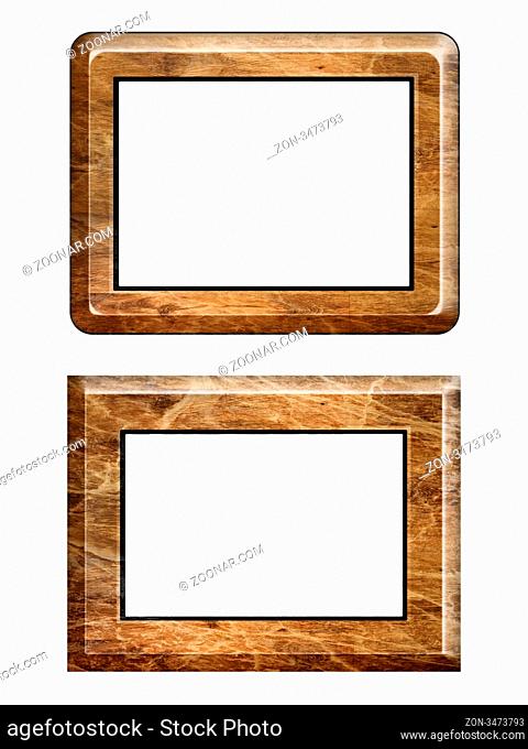 wooden frames for painting or picture on white background