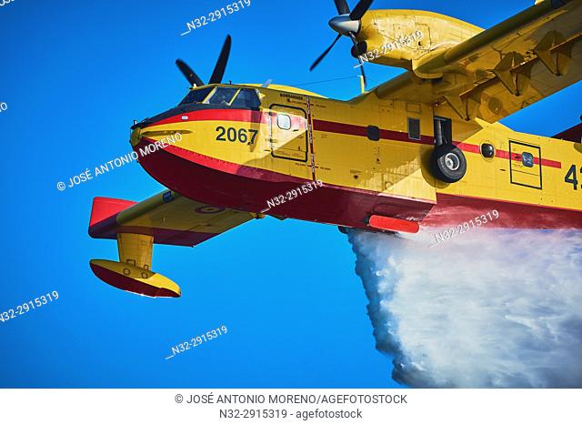 Canadair, Airshow of the Canadair, Water bomber airplane, Torre del Mar, Malaga Province, Andalusia, Spain