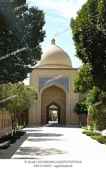 Bukhara, Uzbekistan - August 28, 2016: Interiors of Memorial complex of Khoja Bakhouddin Naqshbandi, a most important pilgrimage place for Islam