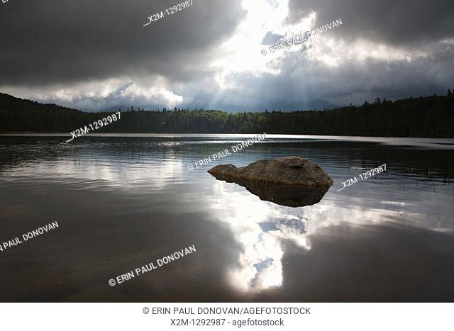Franconia Notch State Park - Lonesome Lake in the White Mountains, New Hampshire USA  This lake is located long the Appalachian Trail