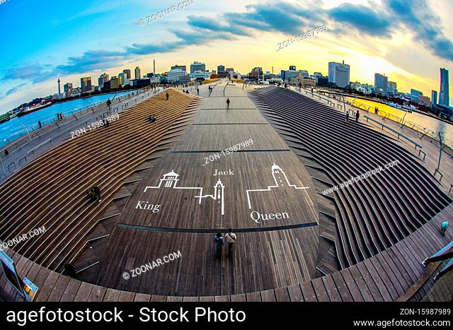 Sunset from Yokohama Universitys Bridge. Shooting Location: Yokohama-city kanagawa prefecture