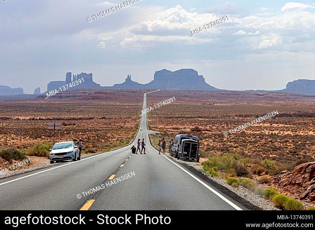 Spectacular view of Monument Valley from famous Forrest Gump Point (Mexican Hat, US-163), Utah, USA. It's the scene in the movie where Forrest finally stops...