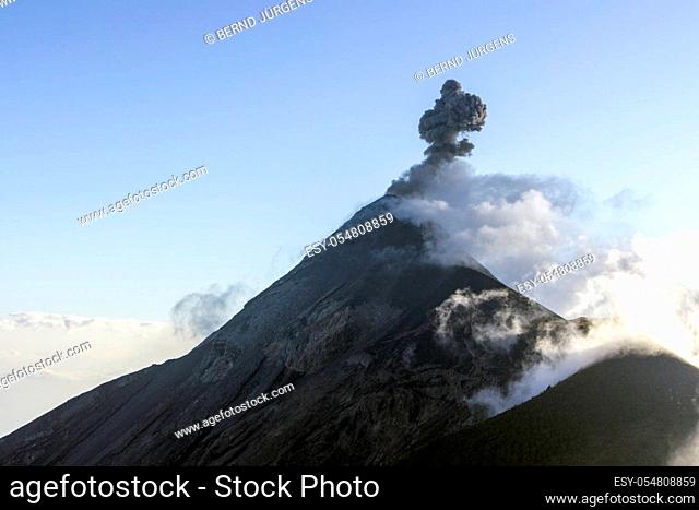 acatenango volcano in antigua in guatemala