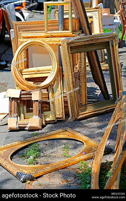 Rustic Golden Picture Art Frames at Antique Market