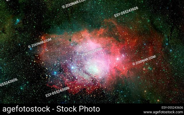 Colored nebula and open cluster of stars in the universe. Elements of this image furnished by NASA