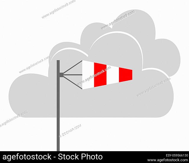 Windsack und Wolken - Wind cone and clouds