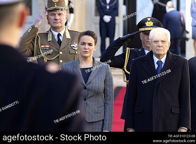 President of the Italian Republic Sergio Mattarella receives the Hungarian President Katalin Novak at the Quirinale, Rome, Italy 31 Jan 2023