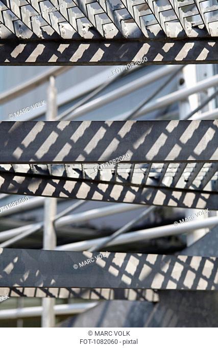 Steps from a metal staircase, close-up