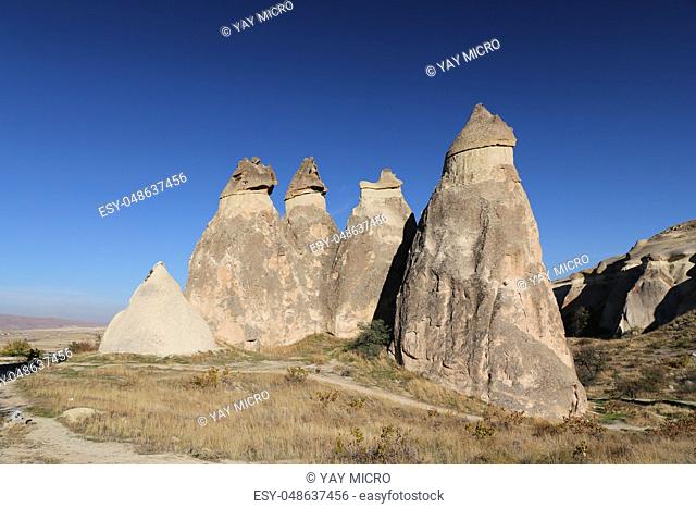 Rock Formations in Pasabag Monks Valley, Cappadocia, Nevsehir City, Turkey