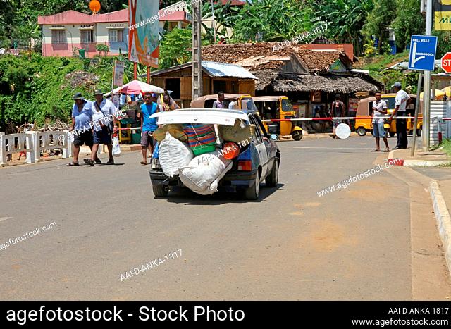 Road traffic control ramp at the entrance of Andoany or Hell-Ville harbour, Nosy Be, Madagascar