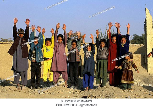 Kabul, children cheering