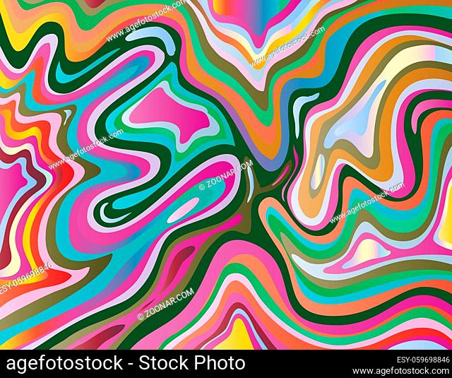 Digital marbling or inkscape illustration of an abstract swirling psychedelic, liquid marble and simulated marbling the Suminagashi Kintsugi marbled effect...