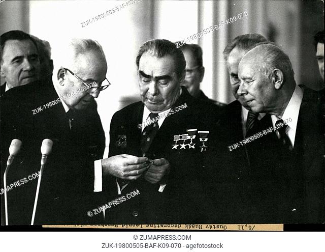 May 05, 1980 - Gustav Husak In Moscow: General Secretary of the Communist Party and President of Czechoslovakia Gustav Husak paid a short friendly visit to...