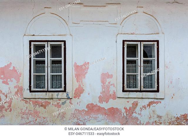 Windows of a traditional house in Haj village, northern Slovakia
