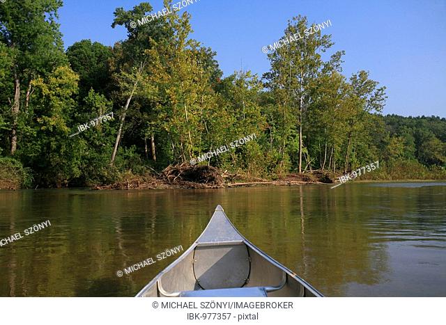Canoeing on the Meramec River, Missouri, USA