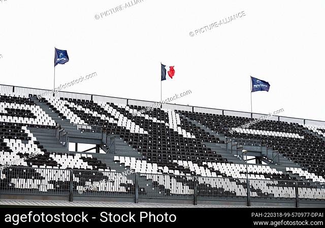 16 March 2022, France, Magny-Cours: Empty seats in the grandstand at Magny-Cours International Circuit / Nevers France. Photo: Silas Stein/dpa
