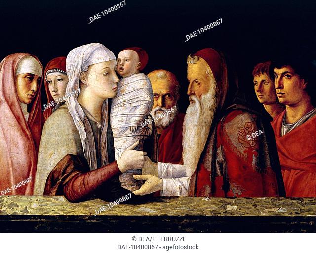 Presentation in the Temple, 1460-1464, by Giovanni Bellini (1431-36 - 1516), tempera on panel, 80x105 cm.  Venice, Fondazione 'Querini-Stampalia' (Picture...