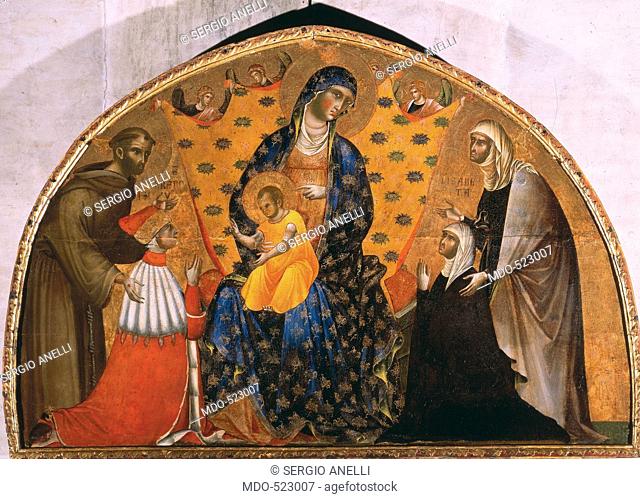 Doge Francesco Dandolo and His Wife Presented to the Madonna, by Paolo Veneziano, 14th Century, panel, . Italy, Veneto, Venice