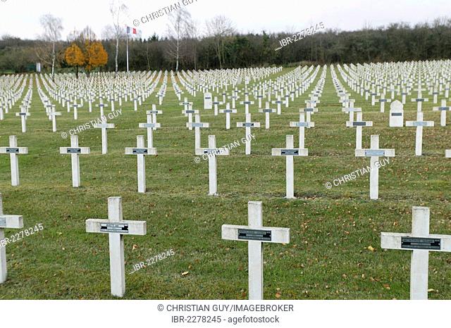 Military cemetery at Douaumont for soldiers who died in World War I, Verdun, Lorraine, France, Europe