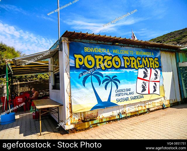 the bar at the Non Smoking beach of PORTO PALMAS in Sardinia, Italy, Europe