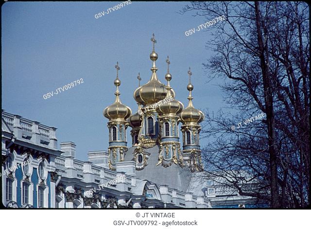 Gilded Onion Domes, Catherine Palace, Leningrad (St. Petersburg), U.S.S.R., 1958