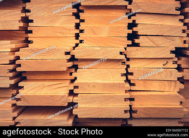 stacked wood planks for parquet floor -