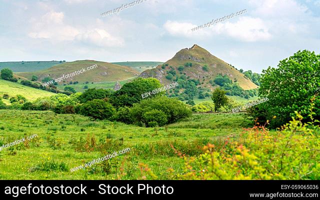 Peak District landscape with Parkhouse Hill, near Hollinsclough in the East Midlands, Derbyshire, England, UK