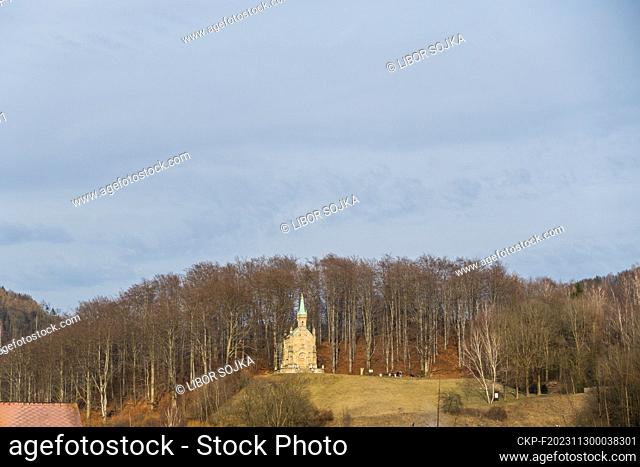 Riedel's tomb (the tomb of the Riedel family) above the village of Desna in the Jablonec region, pictured on March 18, 2023