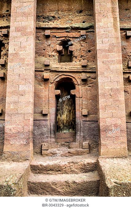 Monolithic rock-cut Church of Bete Medhane Alem, UNESCO World Heritage Site, Lalibela, Amhara Region, Ethiopia