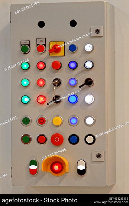Electric Control Box With Push Buttons and Switches