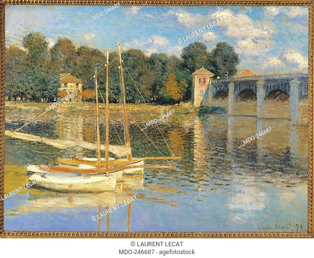The Argenteuil Bridge, by Claude Monet, 1874, 19th Century, oil on canvas, cm 60, 5 x 80. France, Ile de France, Paris, Muse dOrsay, RF1937-41. All