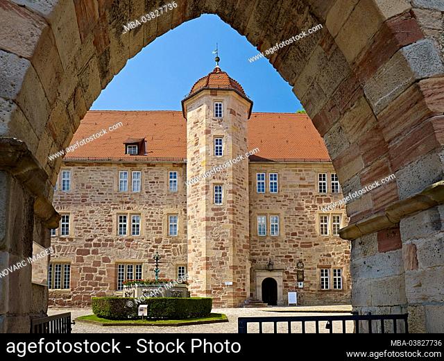 View into the courtyard of the Eschweger Landgrave's castle, Werra-Meissner district, Hesse, Germany