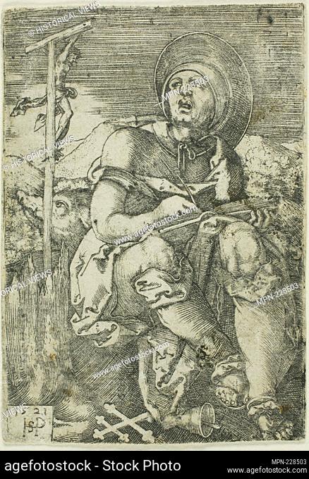 St. Anthony the Hermit - 1521 - Sebald Beham German, 1500-1550 - Artist: Hans Sebald Beham, Origin: Germany, Date: 1521, Medium: Engraving in black on ivory...