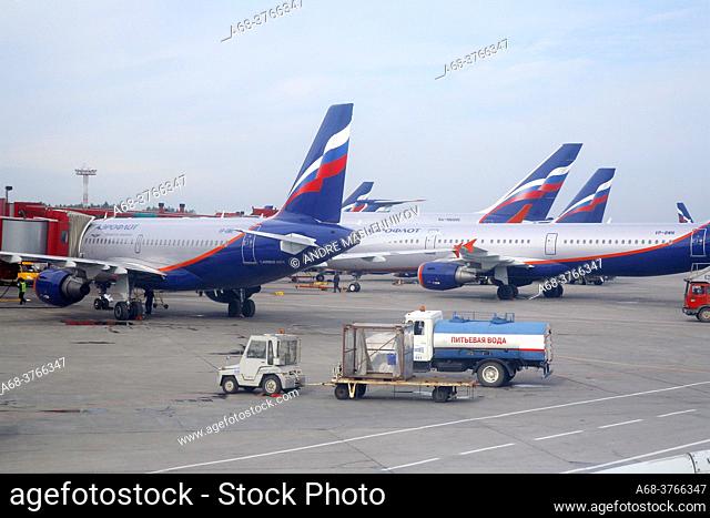 Aeroflot on Sheremetyevo 2. Moscow international airport. Russia