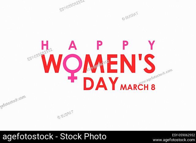 Happy Women's Day Typographical Design Elements. International women's day icon.Women's day symbol
