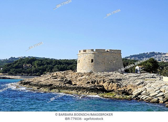 Castle on the shore, Moraira, Alicante, Costa Blanca, Spain