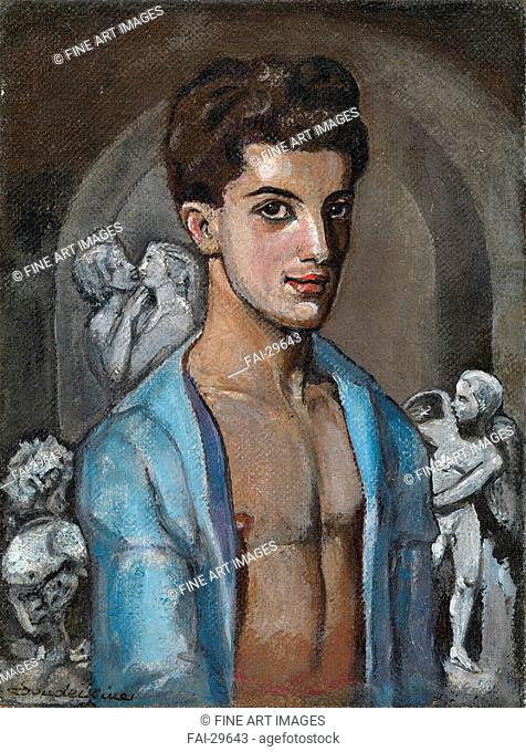 Portrait of the choreographer and ballet dancer Léonide Massine (1896-1979) by Sudeykin, Sergei Yurievich (1882-1946)/Gouache and Pastel on paper/Theatrical...
